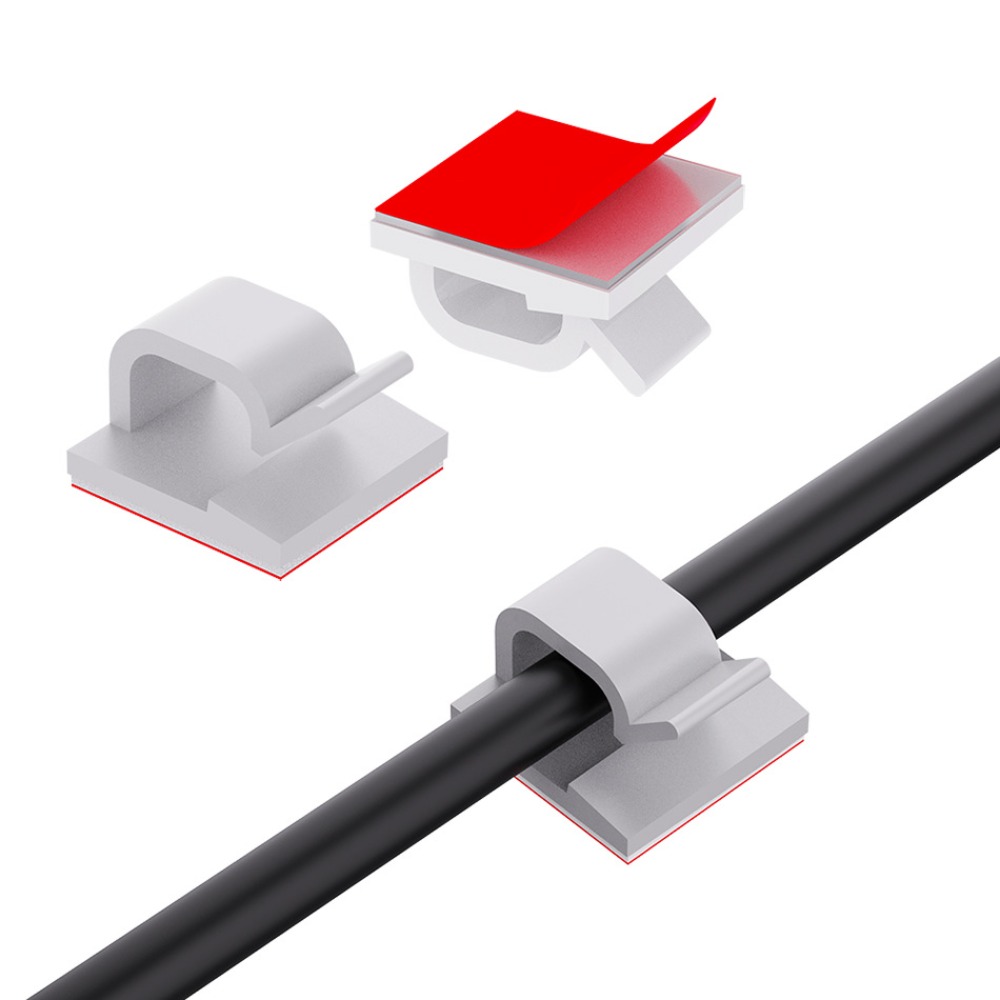 Desk Cable Clip - Прозрачный пластиковый зажим для кабелей R-образной