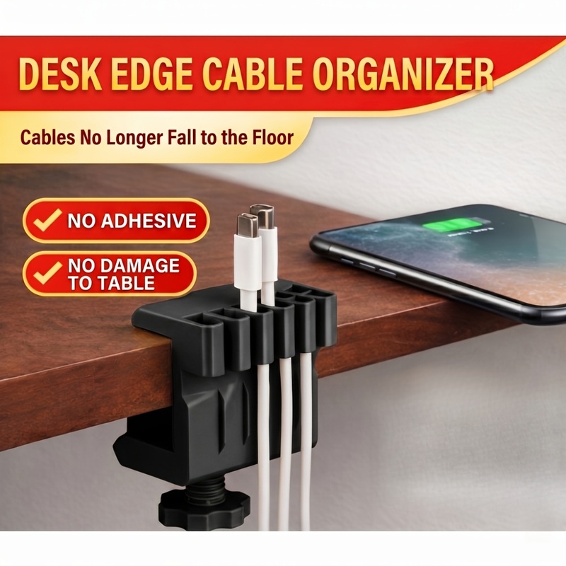 Desk Cable Clip - 3 настольных зажима для кабелей, держатели
