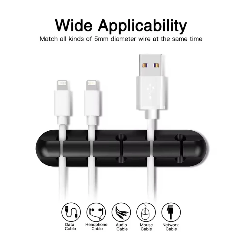 Силиконовый органайзер-фиксато – обзор и цена Desk Cable Clip