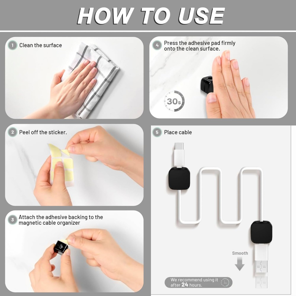 Магнитные зажимы для кабелей:  – обзор и цена Desk Cable Clip