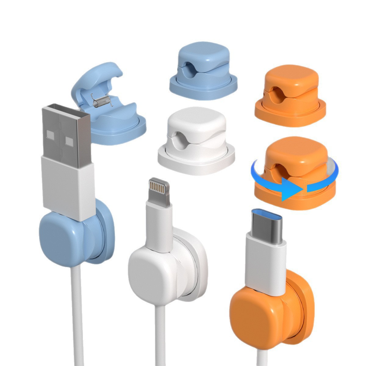 Набор из 6 разноцветных вращаю – обзор и цена Desk Cable Clip