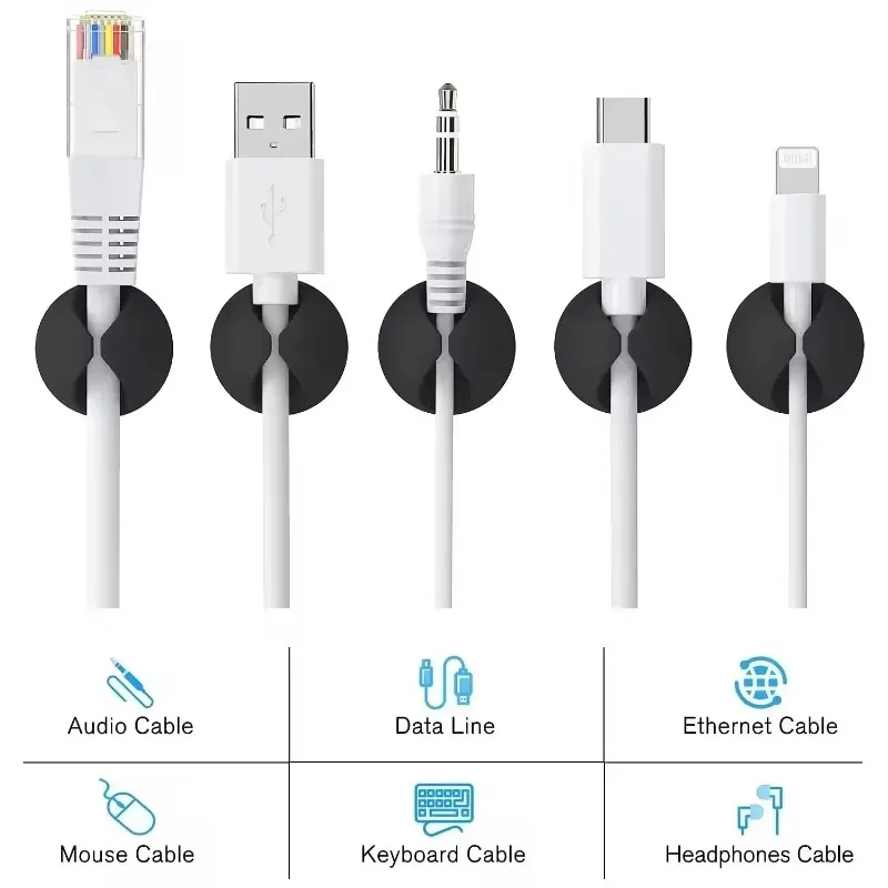 5/50 шт. Настольные/настенные  – обзор и цена Desk Cable Clip